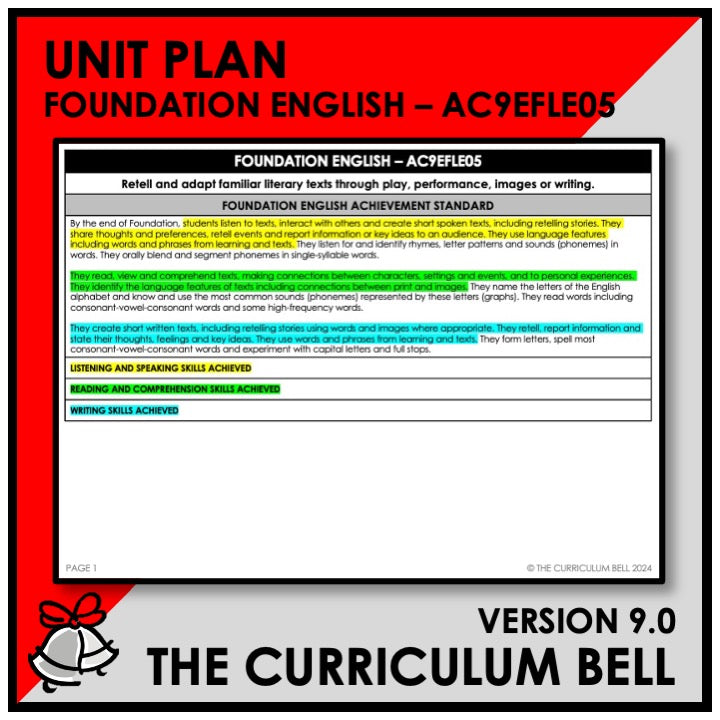 V9 UNIT PLAN - AC9EFLE05 | AC | FOUNDATION ENGLISH