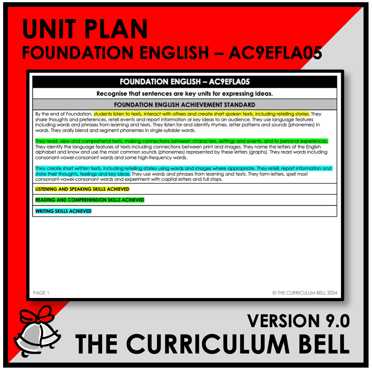V9 UNIT PLAN - AC9EFLA05 | AC | FOUNDATION ENGLISH