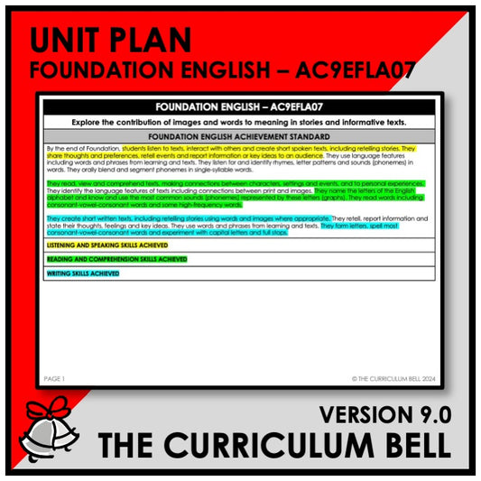 V9 UNIT PLAN - AC9EFLA07 | AC | FOUNDATION ENGLISH